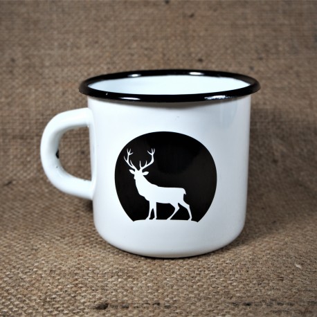 Smaltovaný hrnek krém - JELEN 