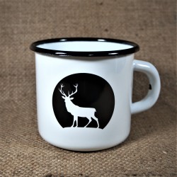 Smaltovaný hrnek krém - JELEN 