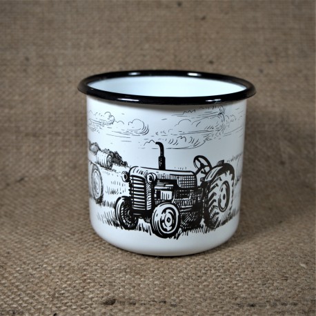 Smaltovaný hrnek bílý - TRAKTOR
