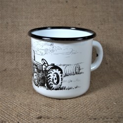 Smaltovaný hrnek bílý - TRAKTOR