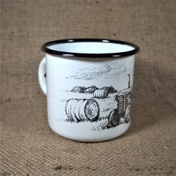 Smaltovaný hrnek bílý - TRAKTOR