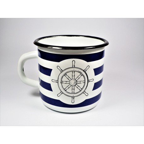 Smaltovaný hrnek - Námořní motiv