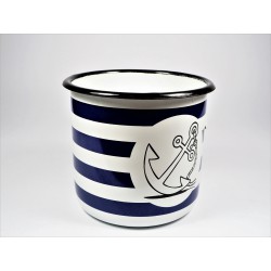 Smaltovaný hrnek - Námořní motiv